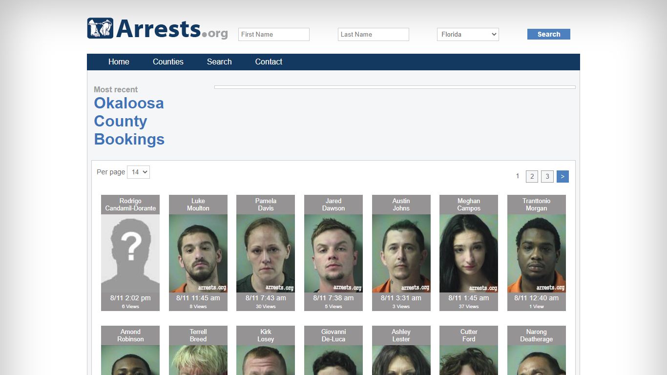 Okaloosa County Arrests and Inmate Search