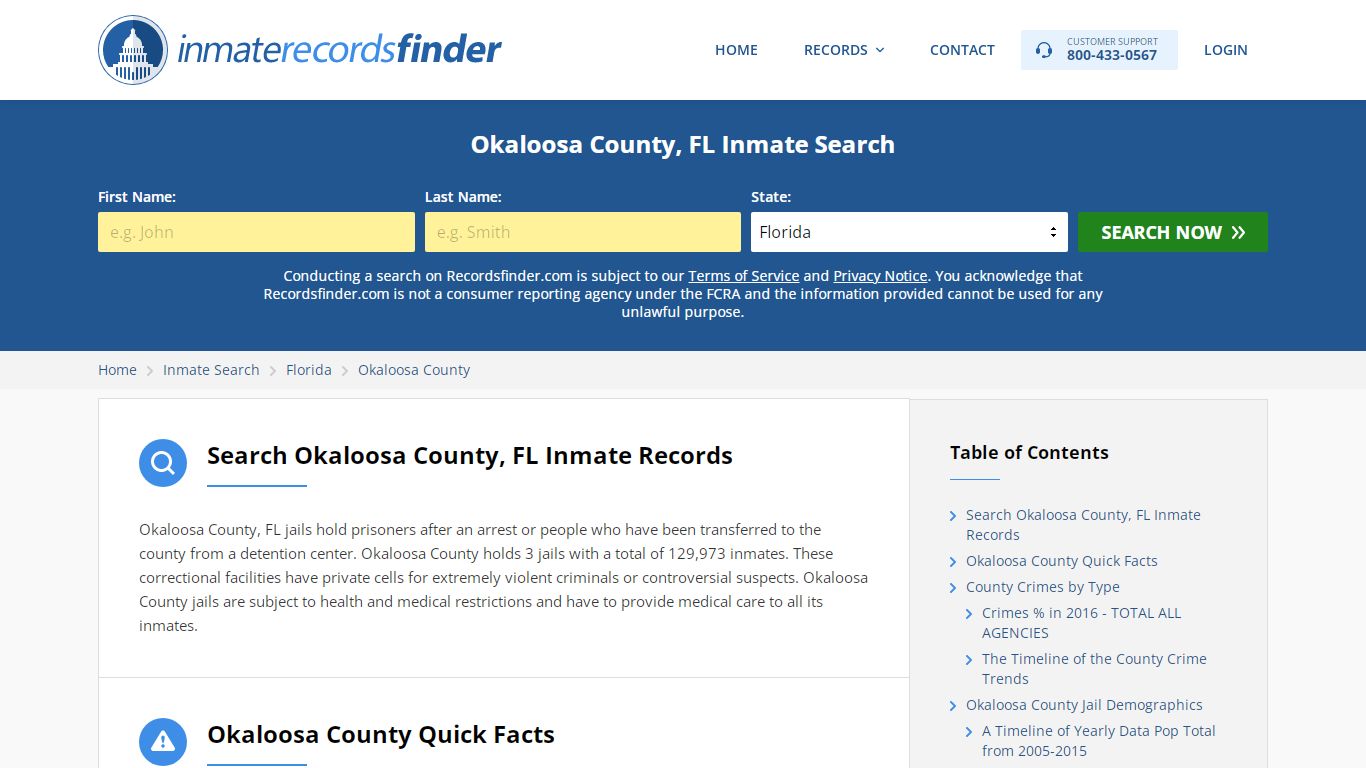 Okaloosa County, FL Inmate Lookup & Jail Records Online