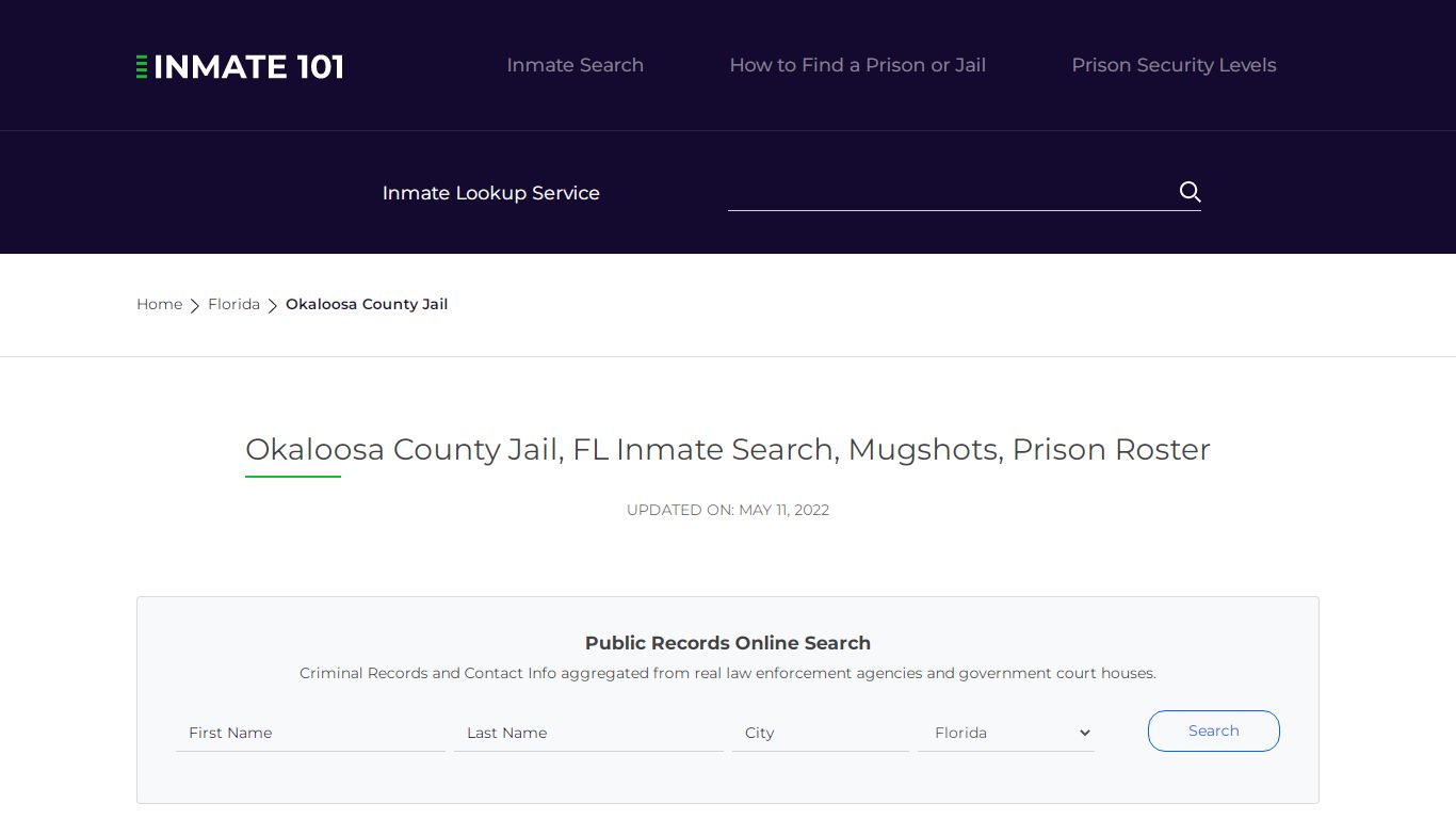 Okaloosa County Jail, FL Inmate Search, Mugshots, Prison ...